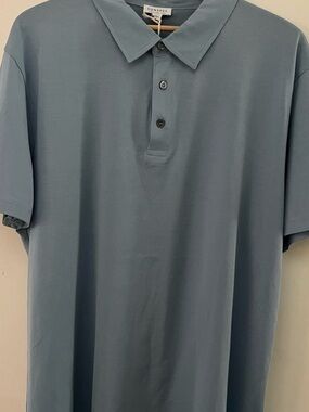Sunspel Dusty Blue Short-Sleeve Polo